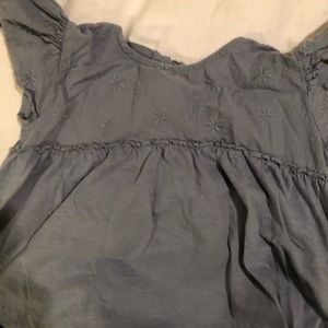 Blue Zara ruffled shirt